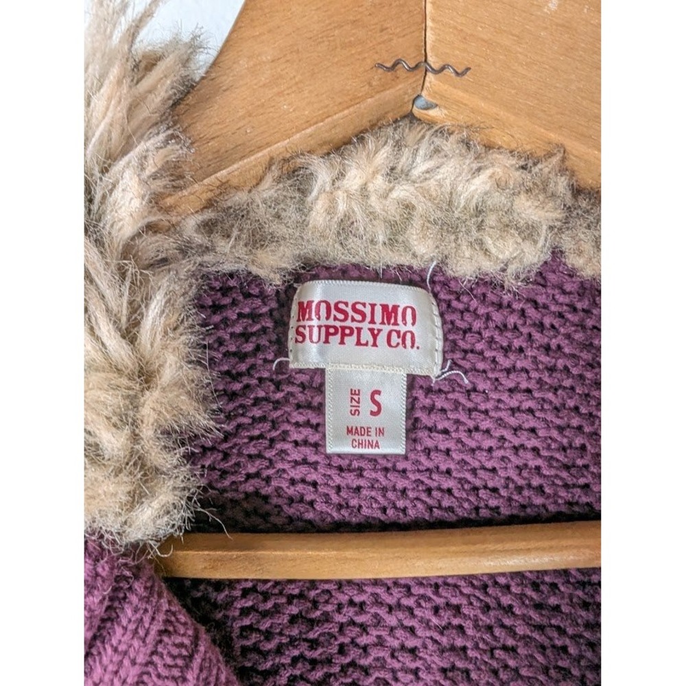 Y2K Mossimo Supply Co Sweater Cardigan Women's Size Small Hoodie Toggle Faux Fur - Picture 4 of 6